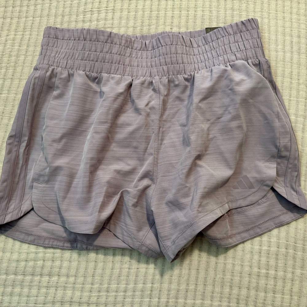 Adidas Woman’s Aeroready Pacer Training Shorts. 3 Inch. Med. Light Purple. NWT
